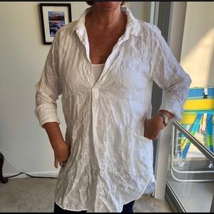 White embroidery linen Teton